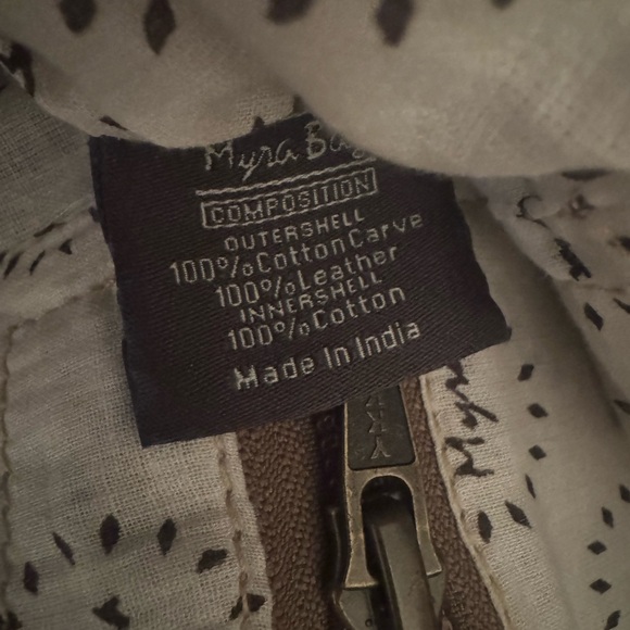 Myra Iridescence Brown Patterned Tote Bag Large Zipper Top - Picture 6 of 12